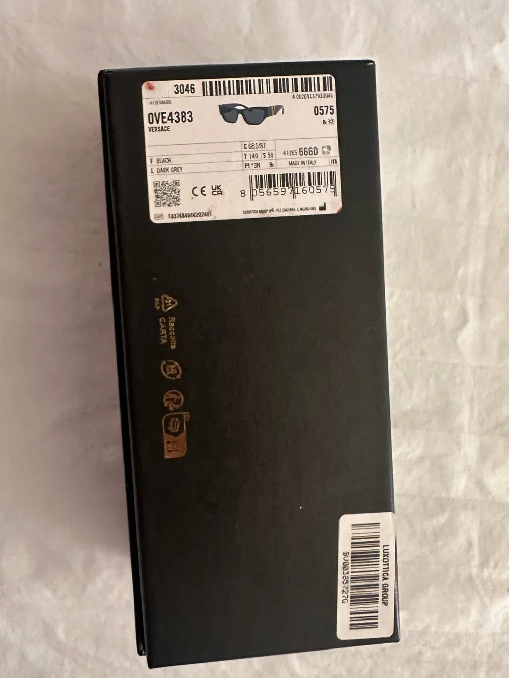 New Versace Black Sunglasses - Bold Rectangle Frame